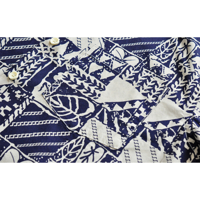 Choose from two botanical print aloha shirts