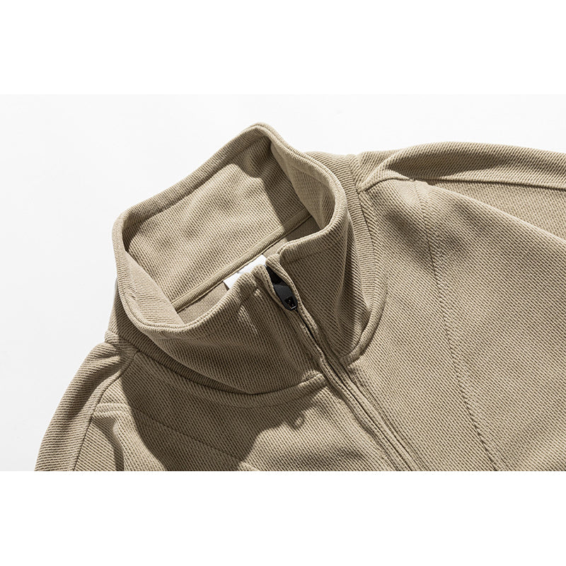 Fashionable stand-up collar zipper hoodie
