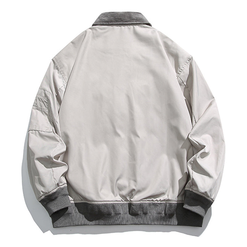 3D large pocket switch neck flight jacket