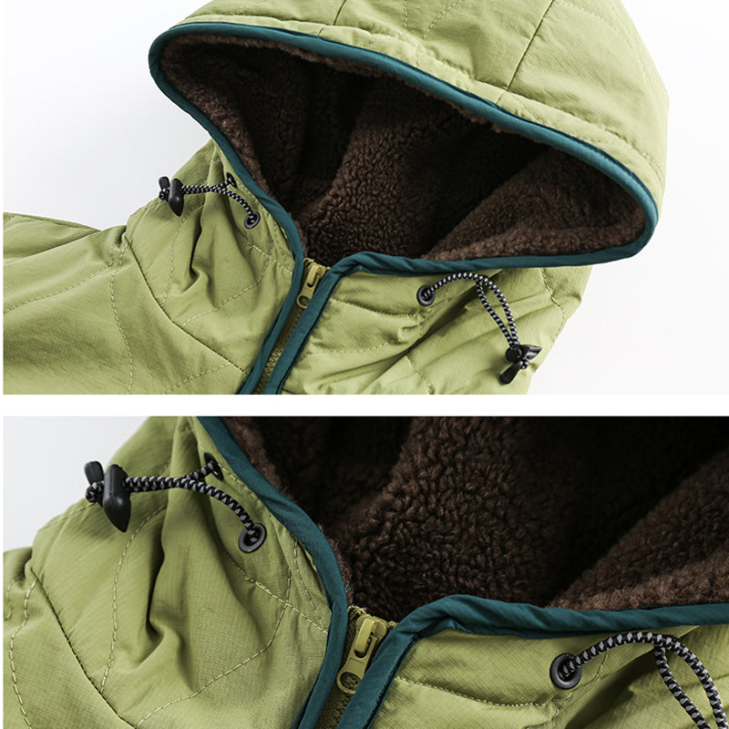 Casual, relaxed, trendy padded jacket with hood
