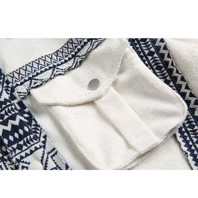 Ethnic switch lapel coat casual jacket