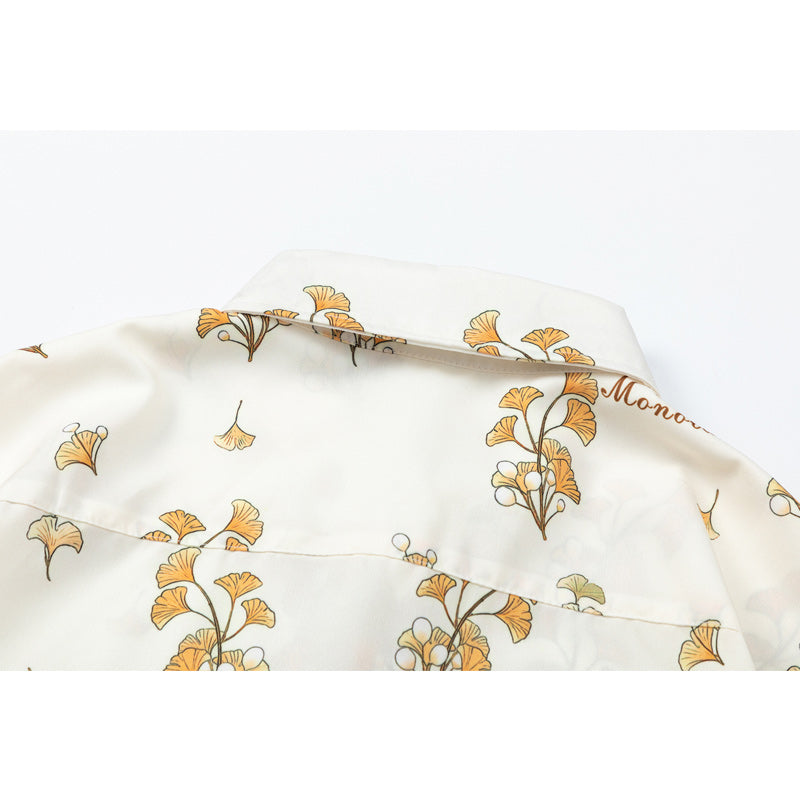 Fresh Leaf Print Short Sleeve Aloha Shirt