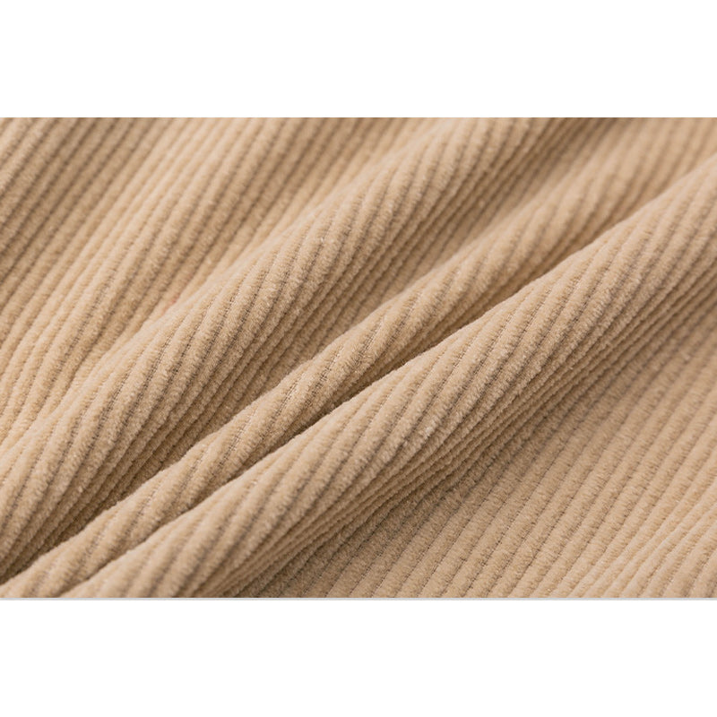 Color-block pocket corduroy slacks
