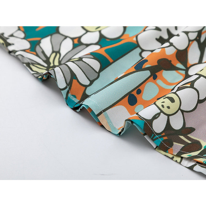 Fresh Hawaiian floral short-sleeved shirt