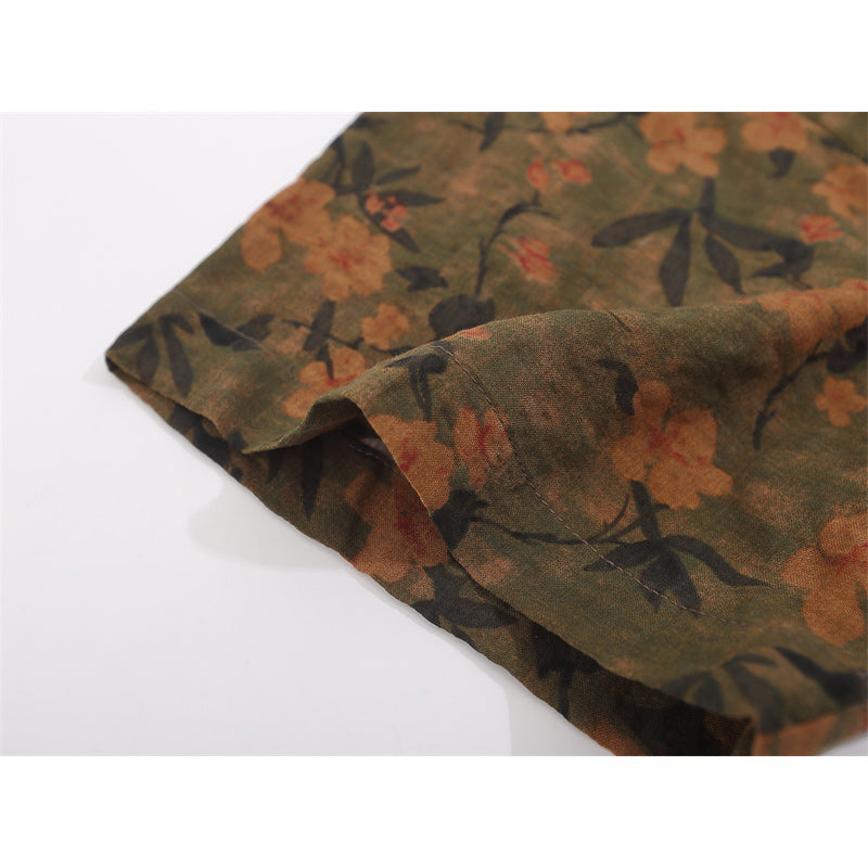 New! INS Popular Retro Floral Short Sleeve Shirt