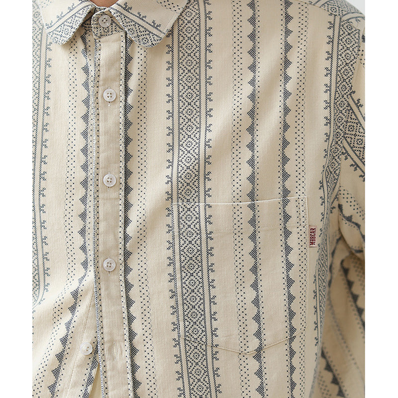 New Spring Ethnic Navajo Cashew Nut Long Sleeve Shirt