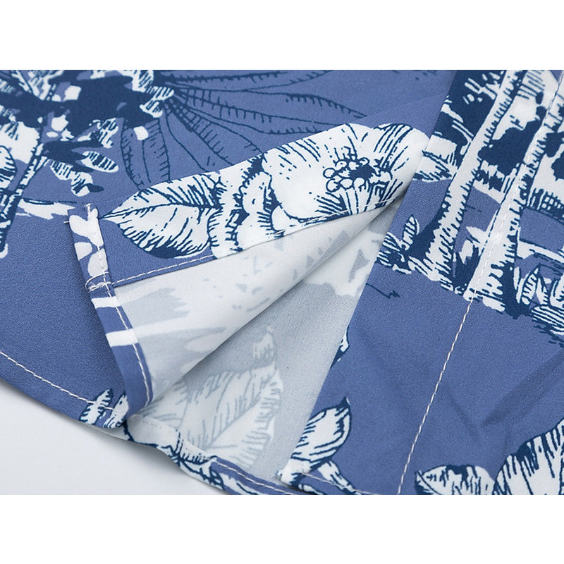 Hawaiian print floral all-over short-sleeved shirt