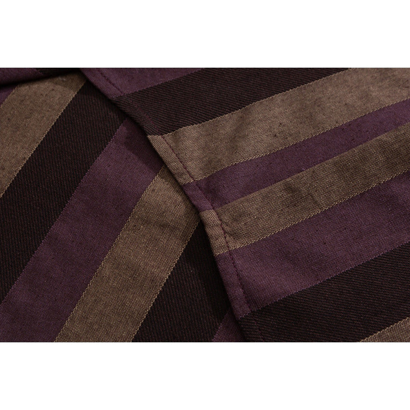 American casual color-matched striped short-sleeved shirt