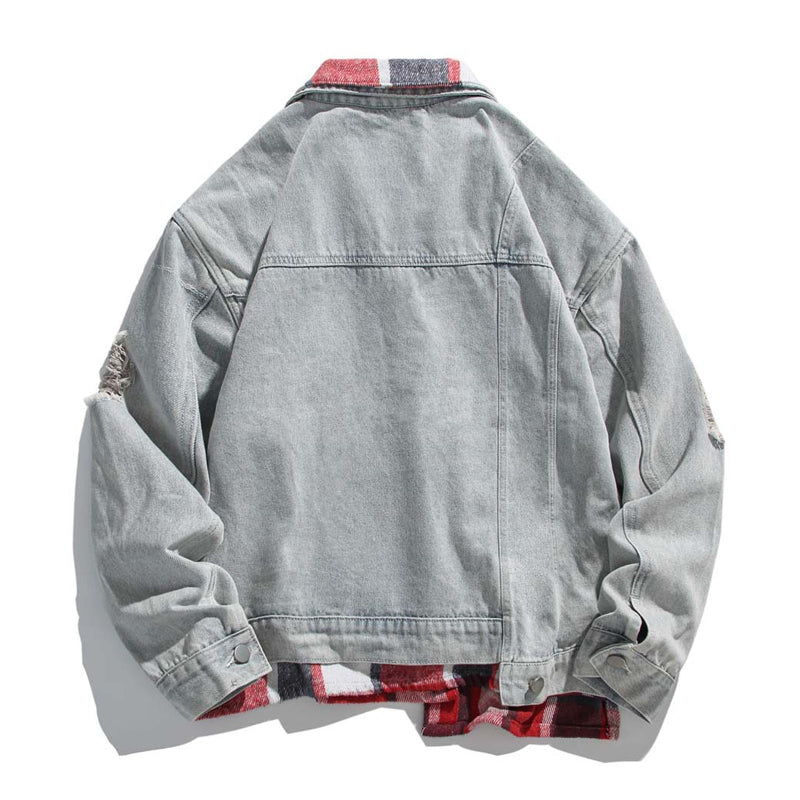 Cityboy Faux Layered Check Shirt & Denim Jacket