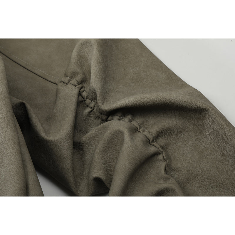 American casual simple classic leather jacket