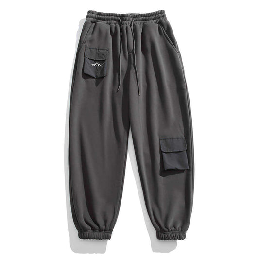 Patch Pocket Velvet Casual Long Pants