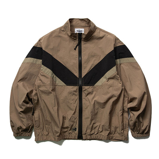 Color-block stand-collar coach jacket