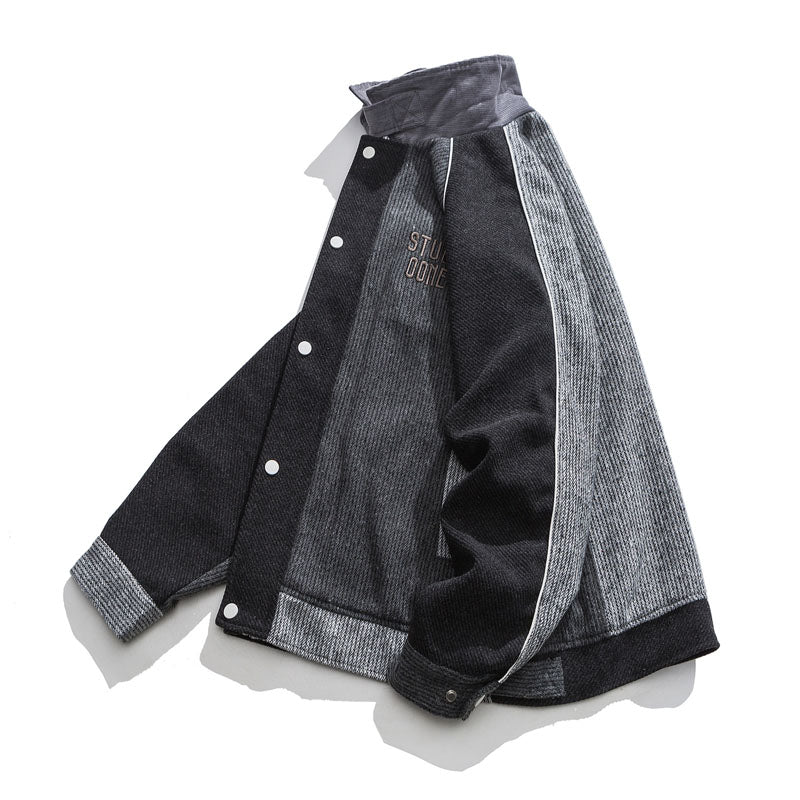 Loose-fitting alphabet embroidered jacket