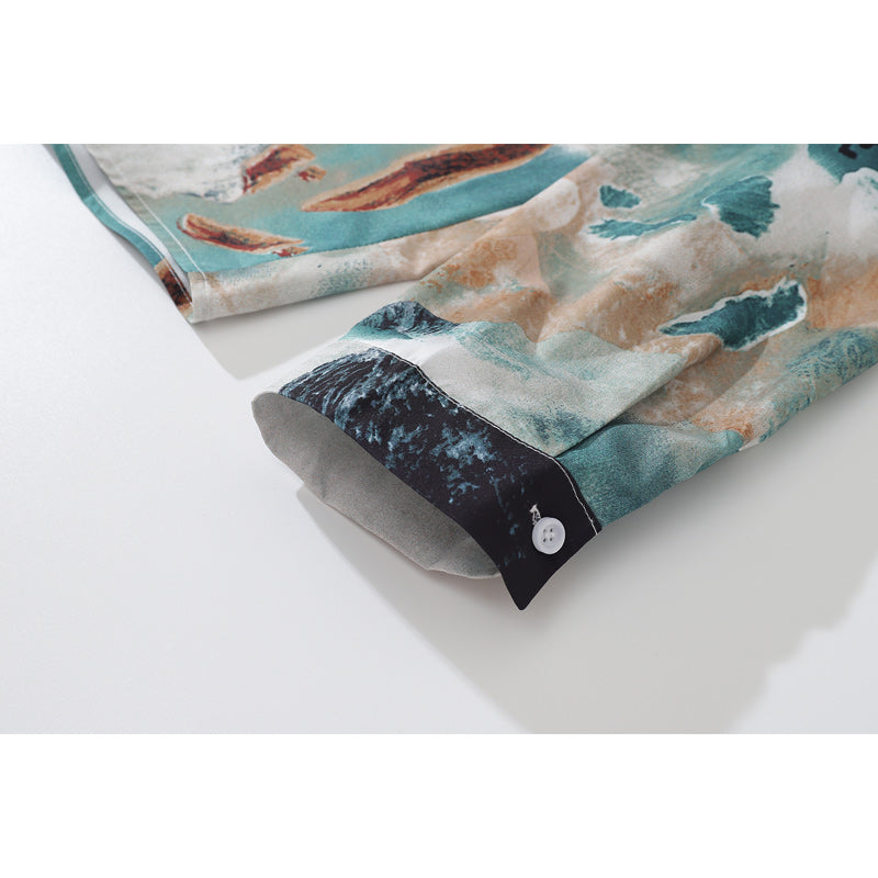 Autumn "Wave" Print Long Sleeve Shirt