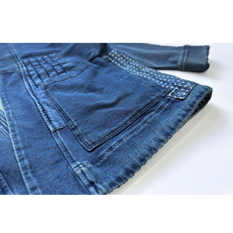 360g Heavyweight Indigo Dyed Sashiko Patchwork Hanten