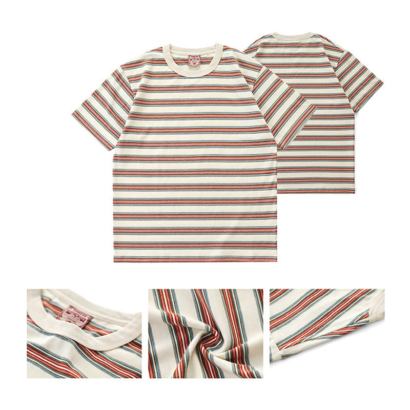 Ivy Look 4-Color Yarn-Dyed Striped Cotton Tee