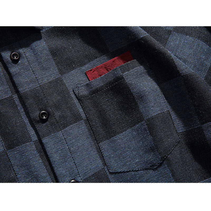 Gingham check work shirt with loop rope