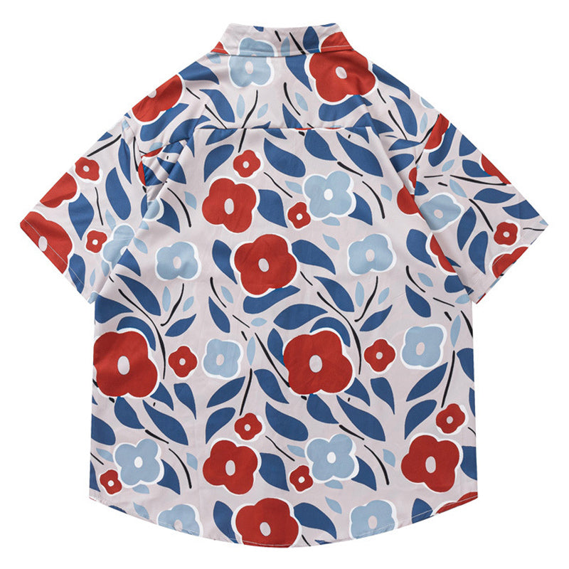 New for summer: floral print short-sleeved shirt