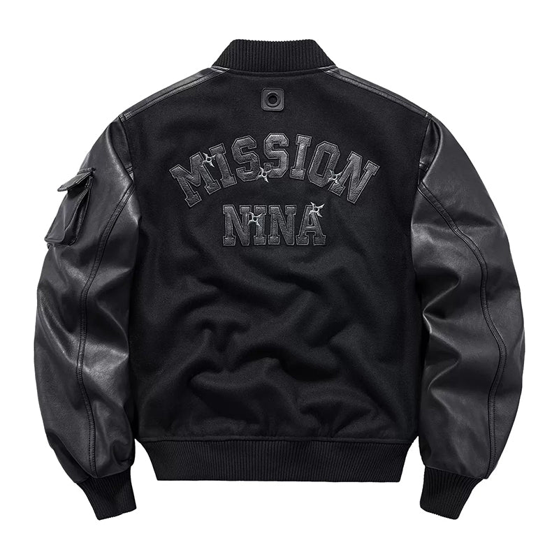 "Ninja darts" pattern embroidery Wool blend function award jacket