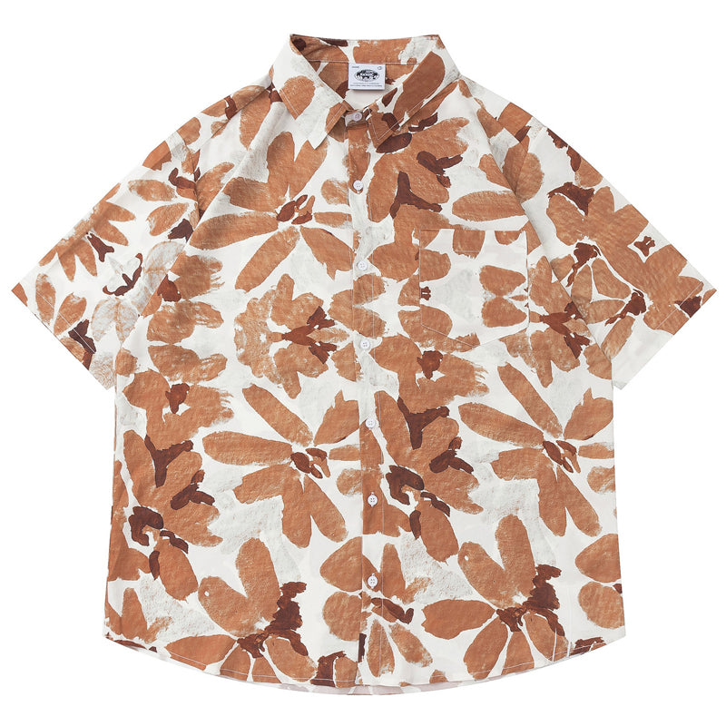 New for summer: floral print short-sleeved shirt