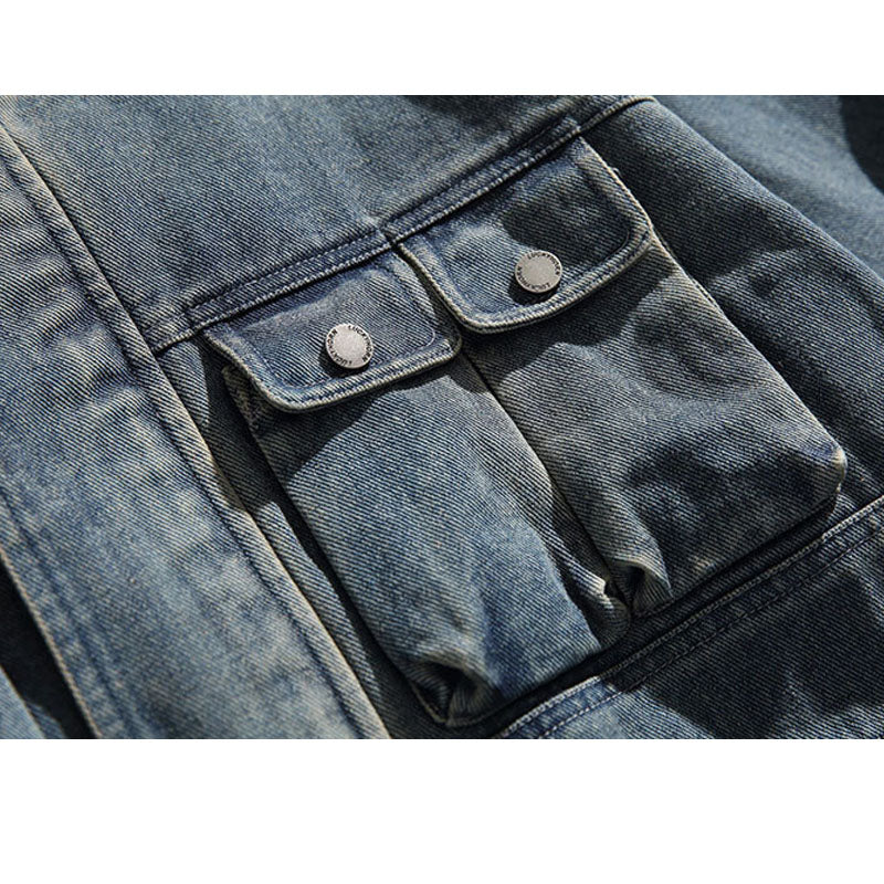 Multi Pocket スタンドカラーデニムジャケット