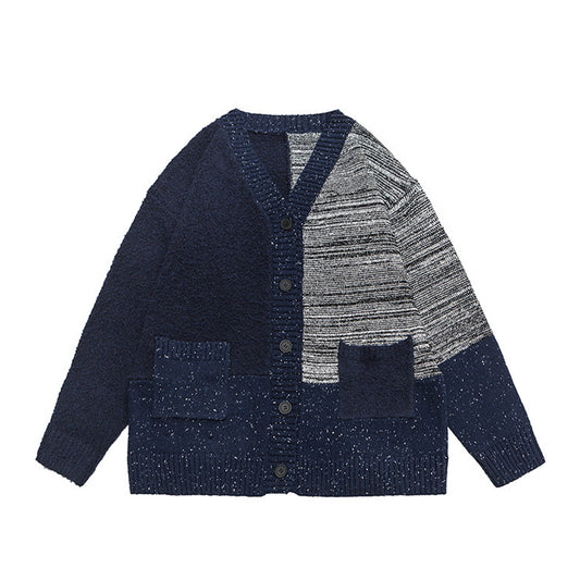 Loose V-neck sweater/switched cardigan