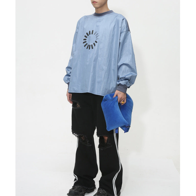 Three-color print fashion long-sleeved T-shirt