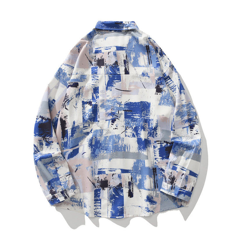 New Spring Graffiti Oil Painting Color Scheme Long Sleeve Shirt