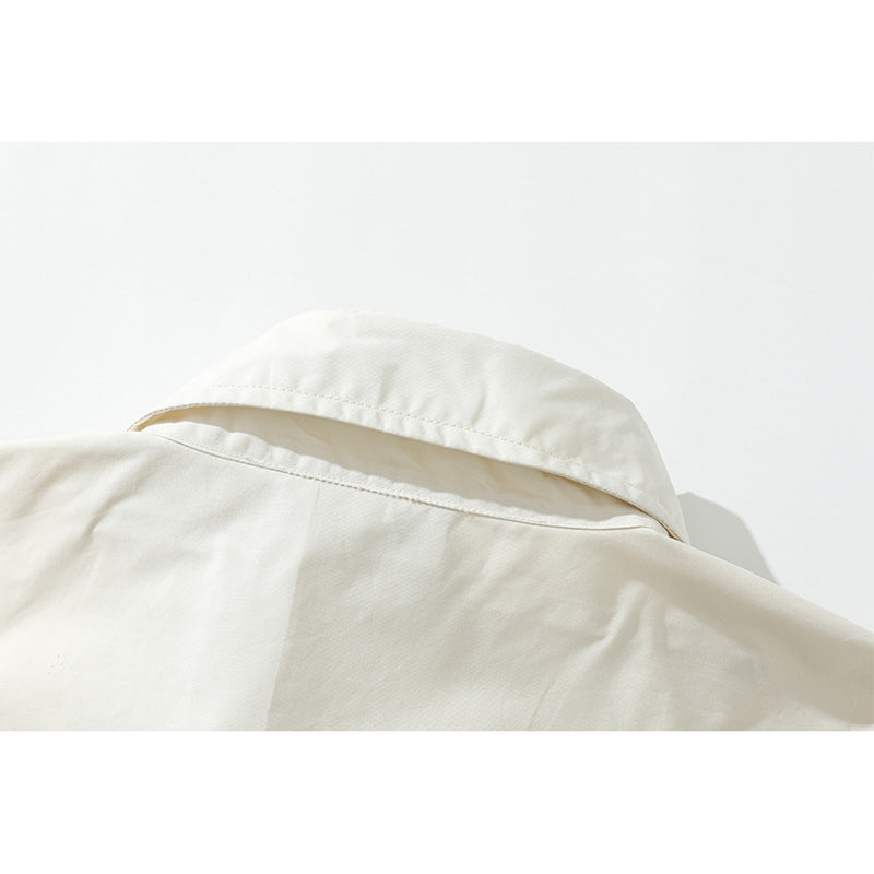 Plain short-sleeved work shirt with pocket