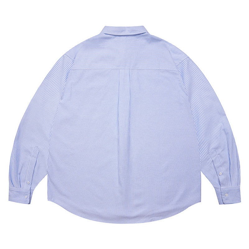 Classic blue striped long-sleeved work shirt