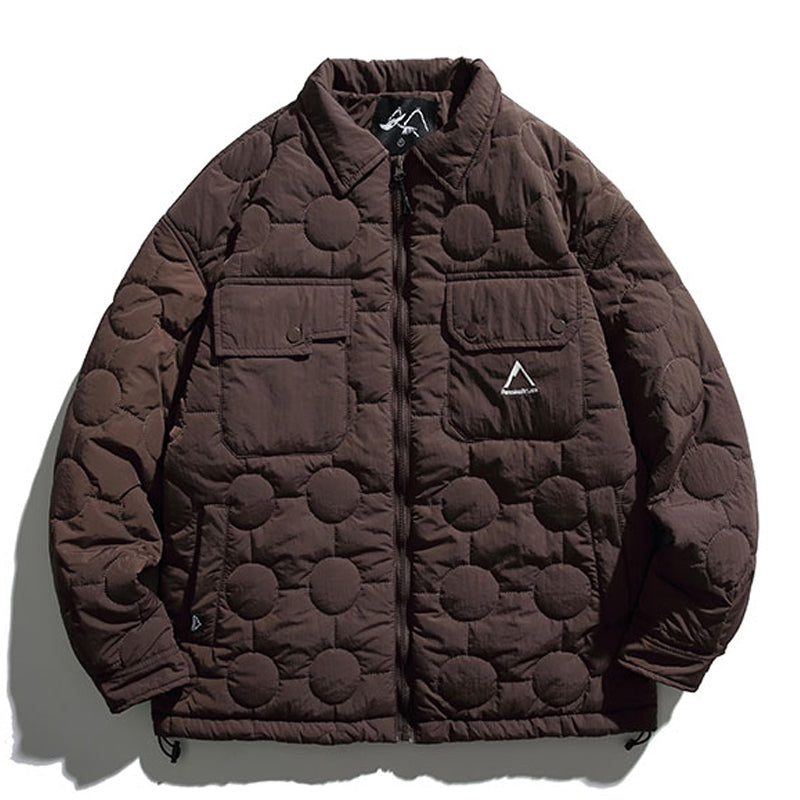 Lightly padded circular quilted work jacket