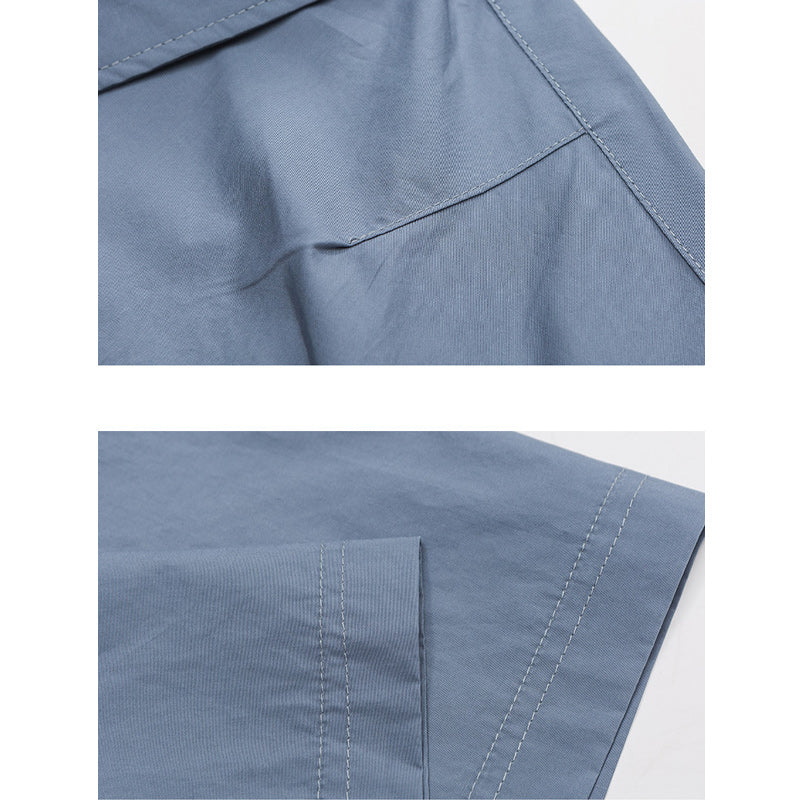 Classic plain pocket work short sleeve shirt