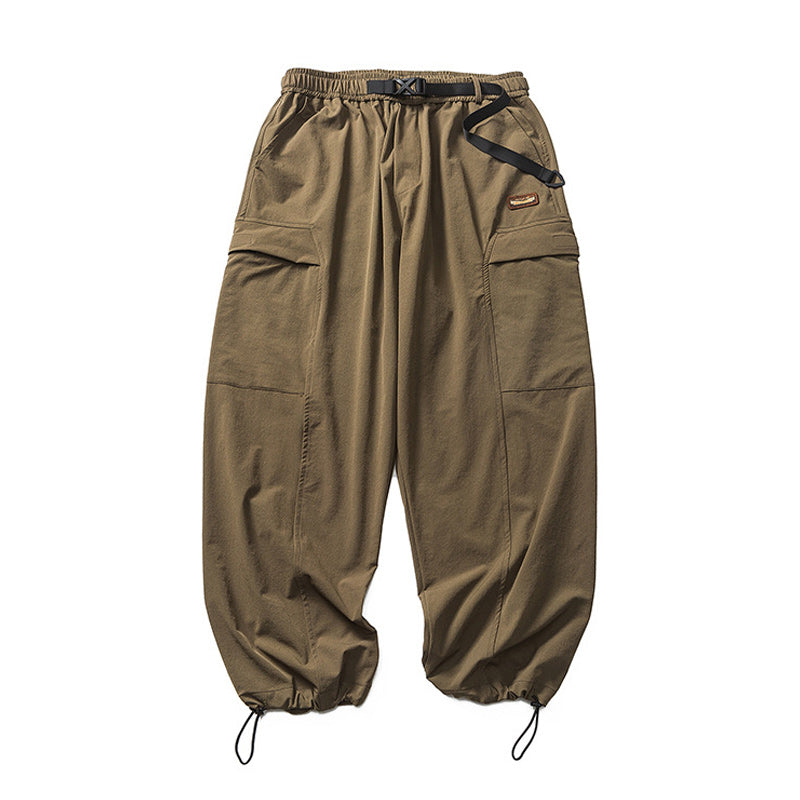 Functional pocket cargo pants with adjustable hem
