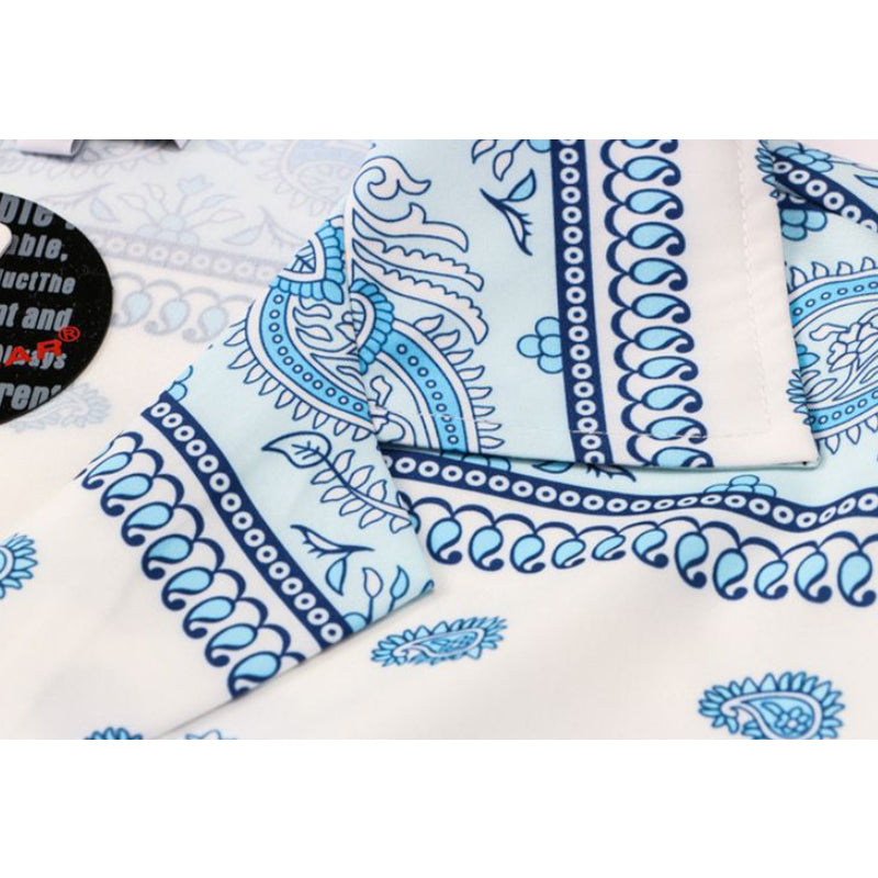 New for summer: ethnic print short-sleeved shirt