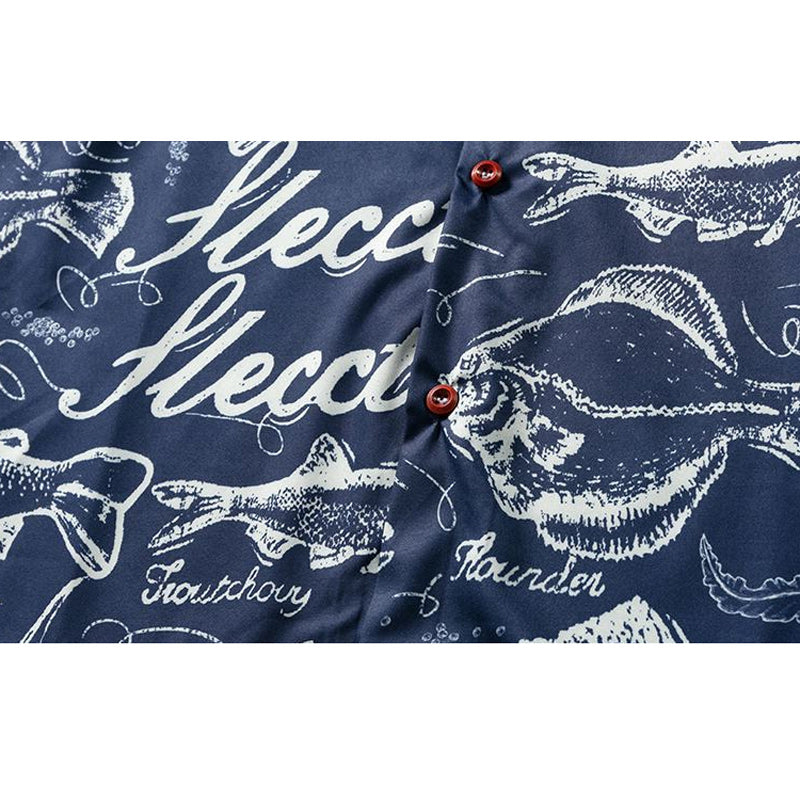 Retro "fish" all-over print aloha shirt