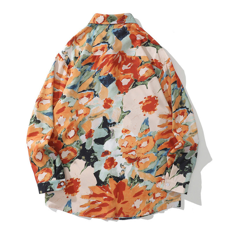Spring New Arrivals Floral Print Long Sleeve Shirt