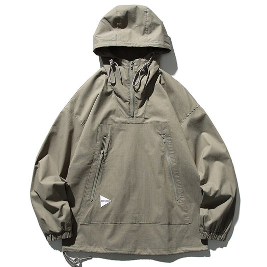 New Spring Solid Embroidered Half-Zip Jacket
