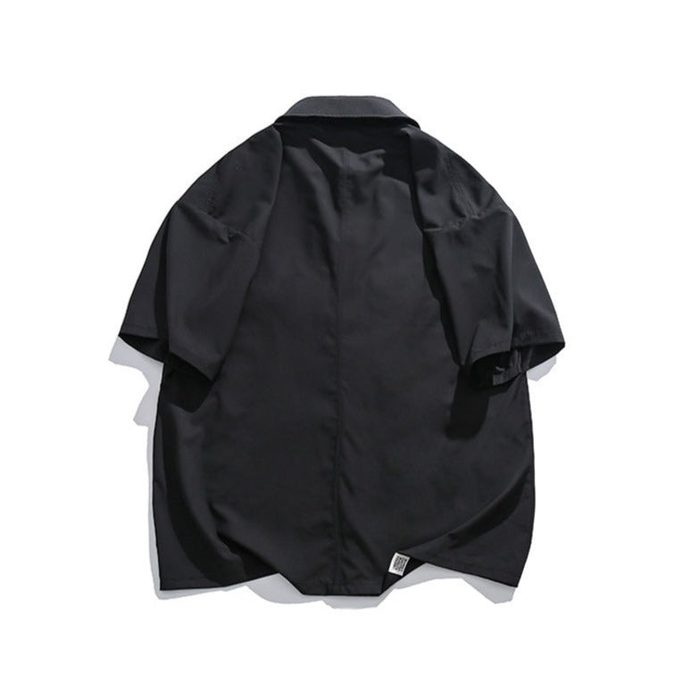 Choose from three colors. Solid color short-sleeved work shirt with pocket.