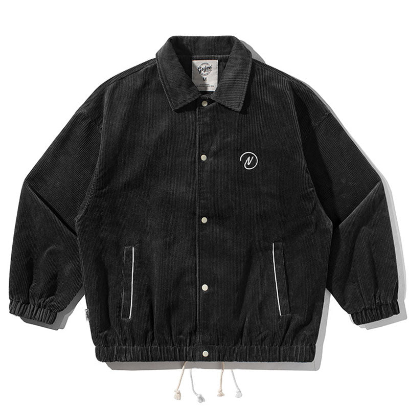 Plain corduroy embroidered skipper jacket