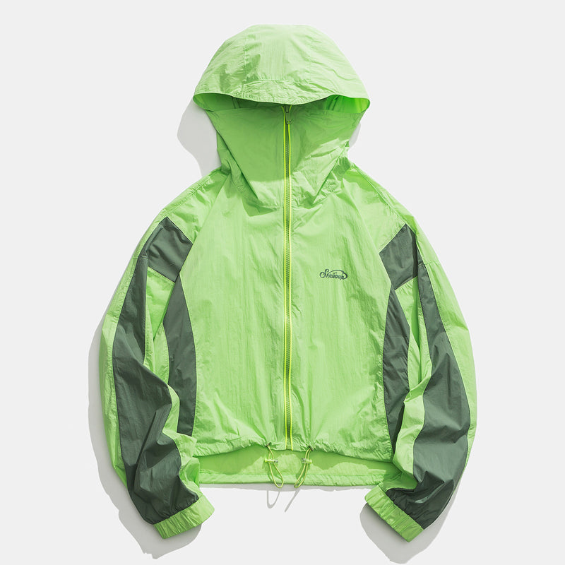 New spring color combination hooded sunscreen clothing