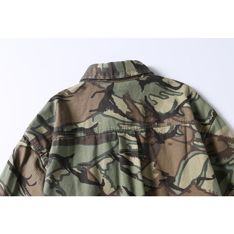 Military camouflage twill work shirt