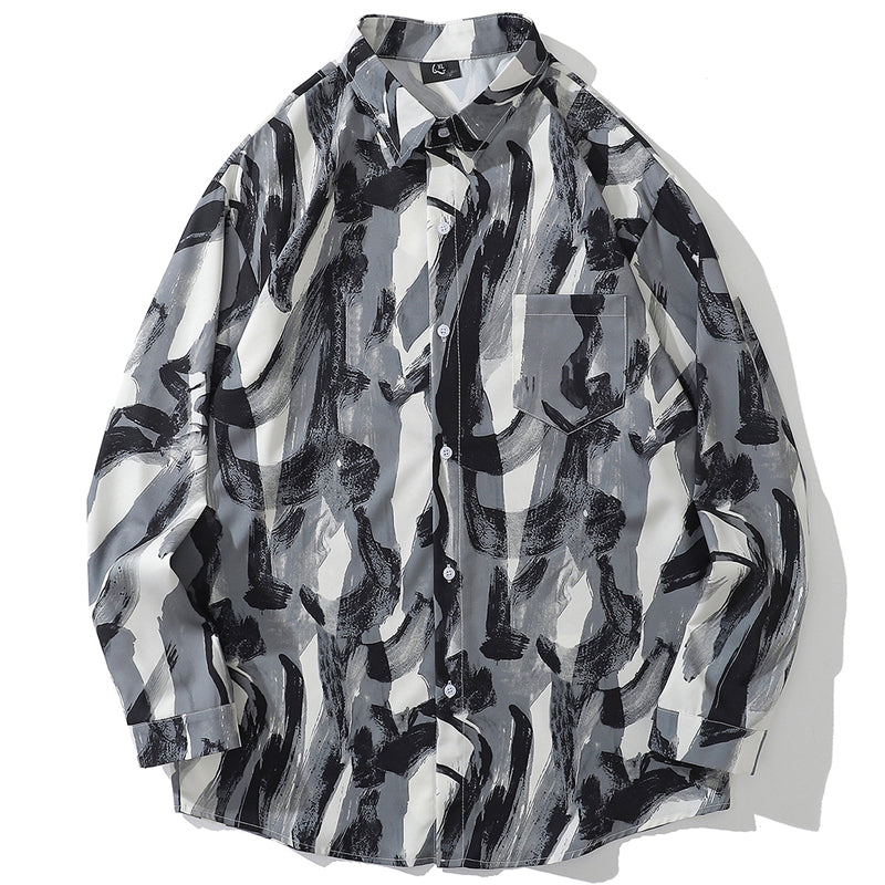New for summer: Graffiti print short-sleeved shirt