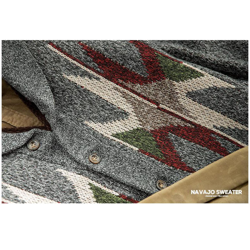 Navajo sweaterアメカジ エスニック風 へちまカラー ニットセーター