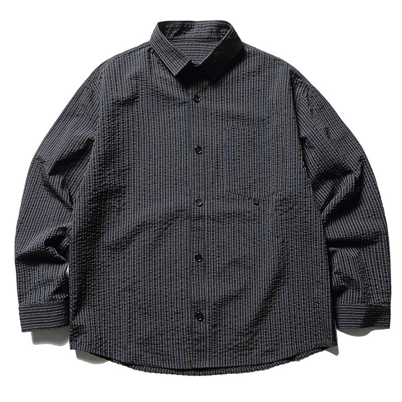 Classic striped long-sleeved work shirt