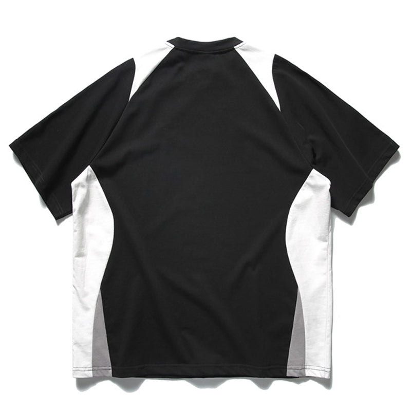 夏新作配色100%コットンアルファベットTシャツ