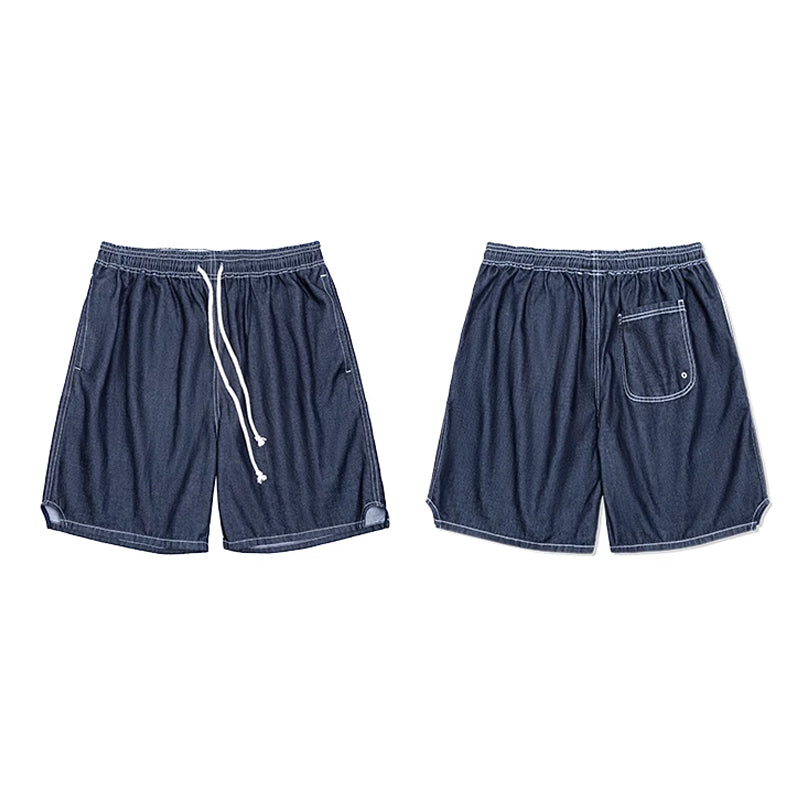 Cool-to-the-touch "C-Blend" denim easy shorts