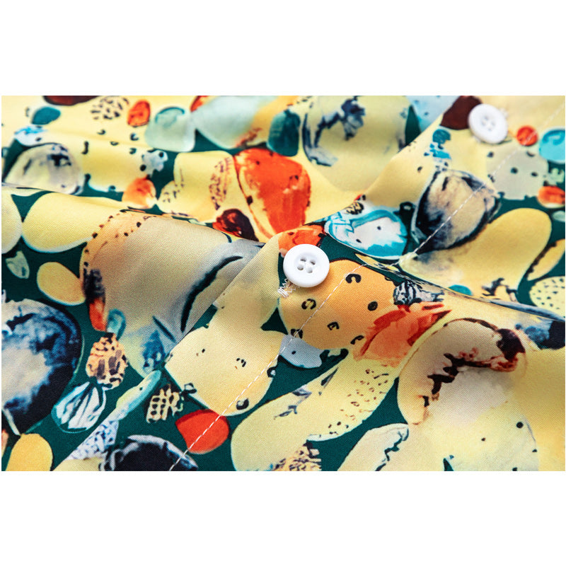 A Hawaiian print short-sleeved shirt perfect for summer