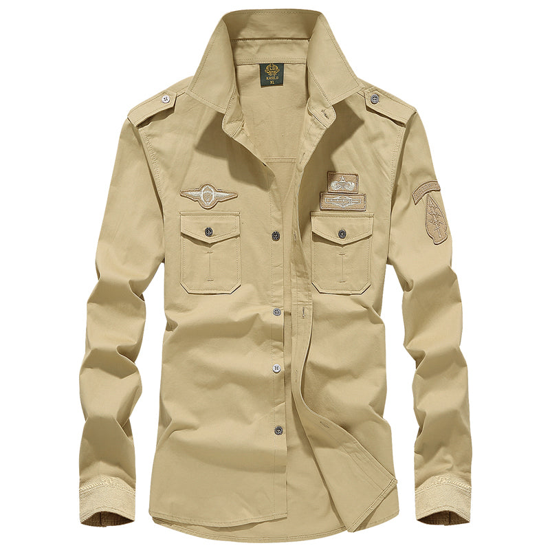 New for Spring: 100% Cotton American Casual Work Long Sleeve Shirt (M-6XL)