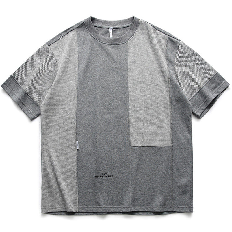 夏新作切替配色100%コットンTシャツ