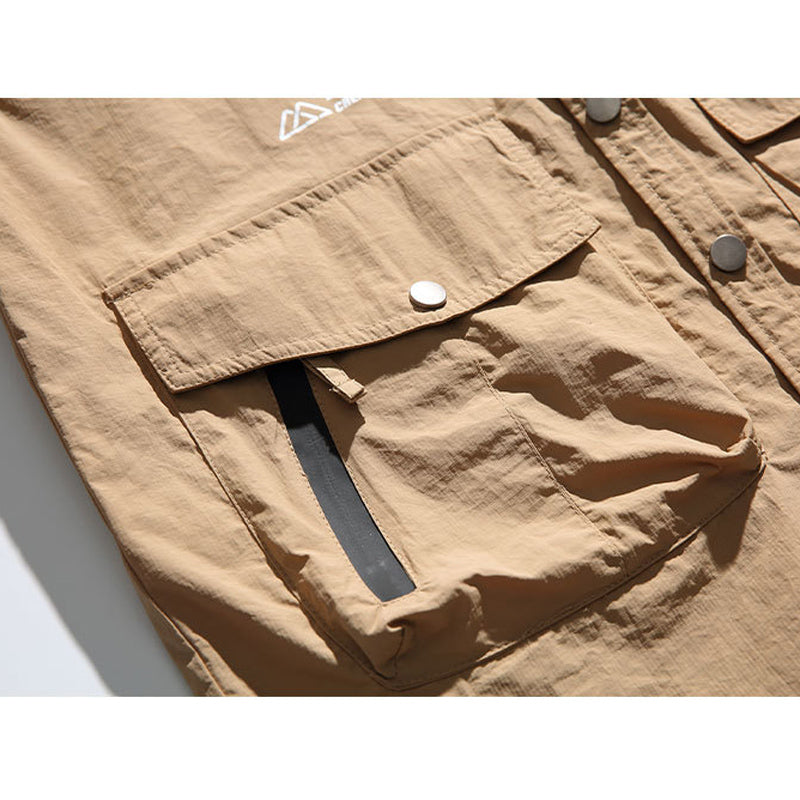 New Spring Collection: Solid Color Overalls with Multi-Pocket Long Sleeve Shirt